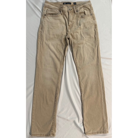 BKE Other - BKE Jake Straight Mens Tan Khaki Distressed Stretch Denim Jeans 32x32